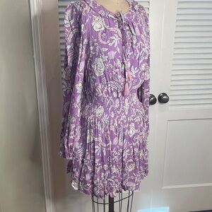 House of Harlow Lavender & blue Floral Long Sleeve Dress szL
